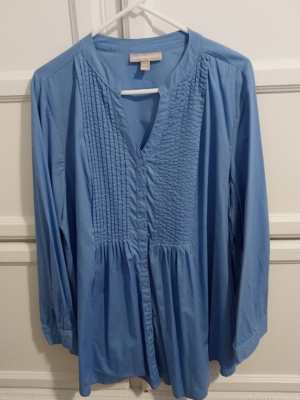 💗Woman Within Top, Tunic 1X 22-24 Blue Excellent💗